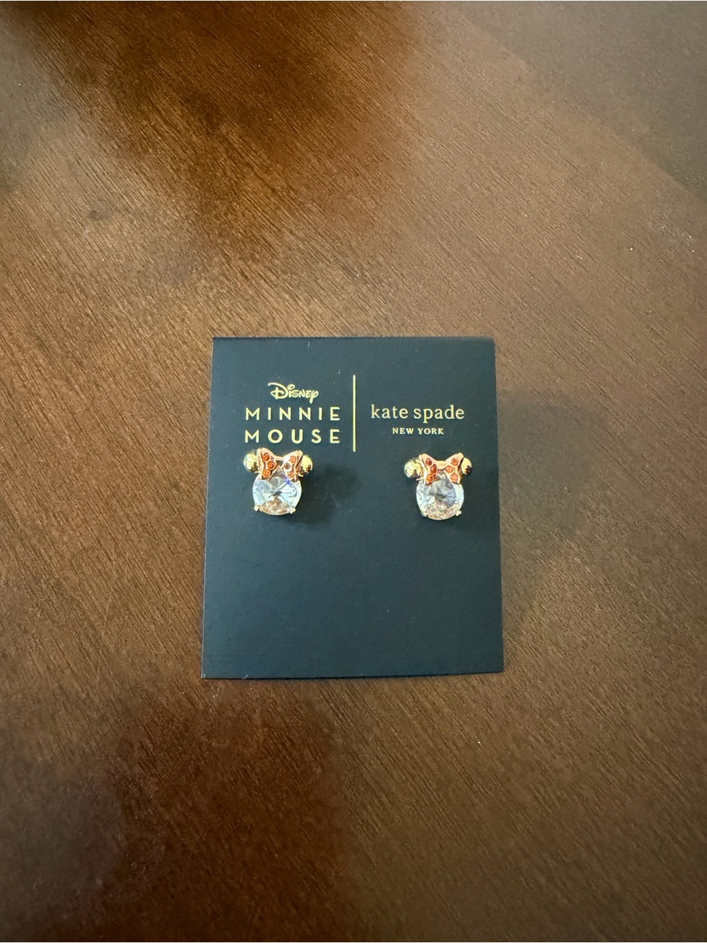 Disney X Kate Spade NWT Clear Crystal Minnie Mouse Studs